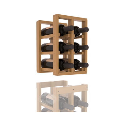 InstaCellar - 2 Column Standard Extender Rack in Ponderosa Pine Oak stained with WineSafe™ Satin Sealant