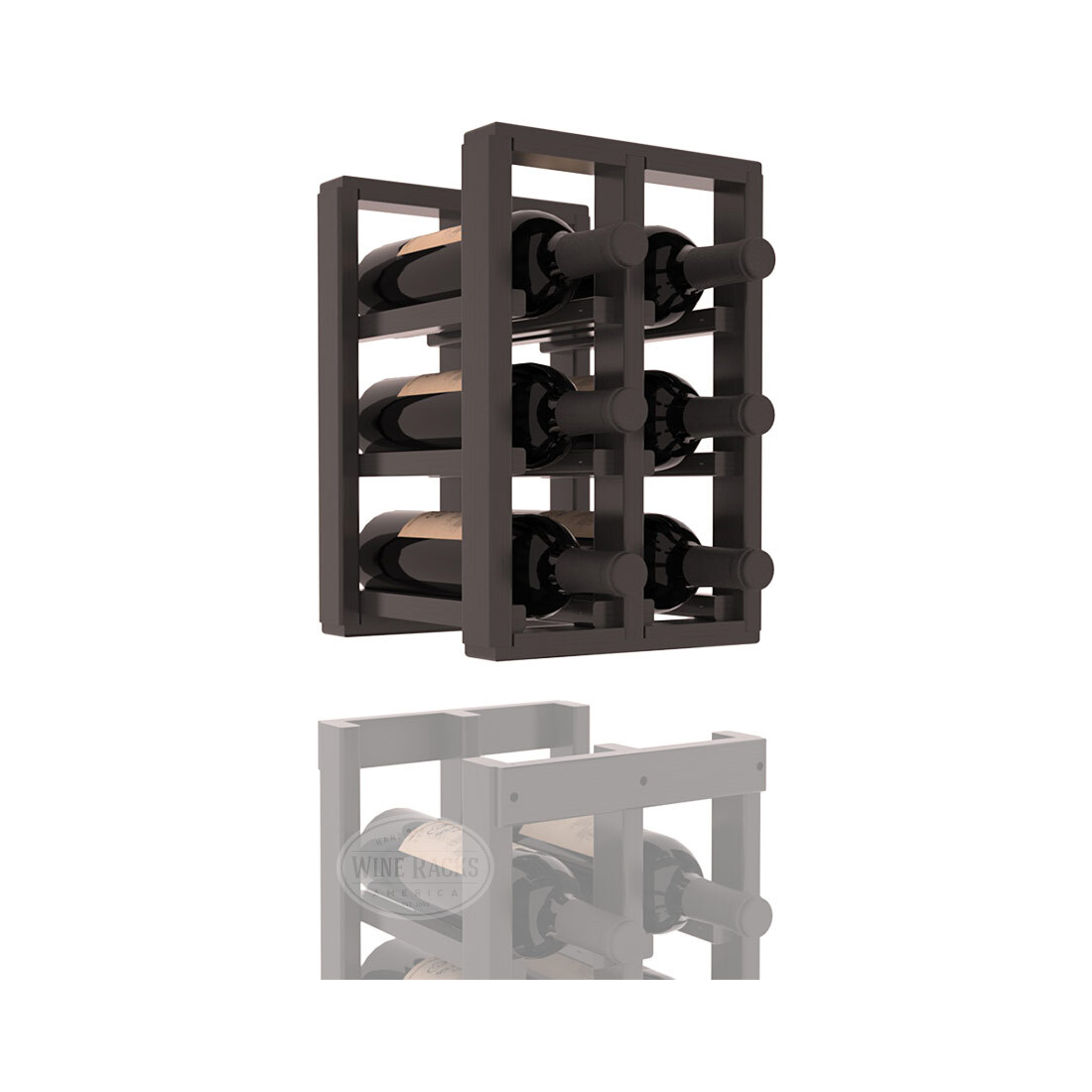InstaCellar - 2 Column Standard Extender Rack in Ponderosa Pine Black stained with WineSafe™ Satin Sealant