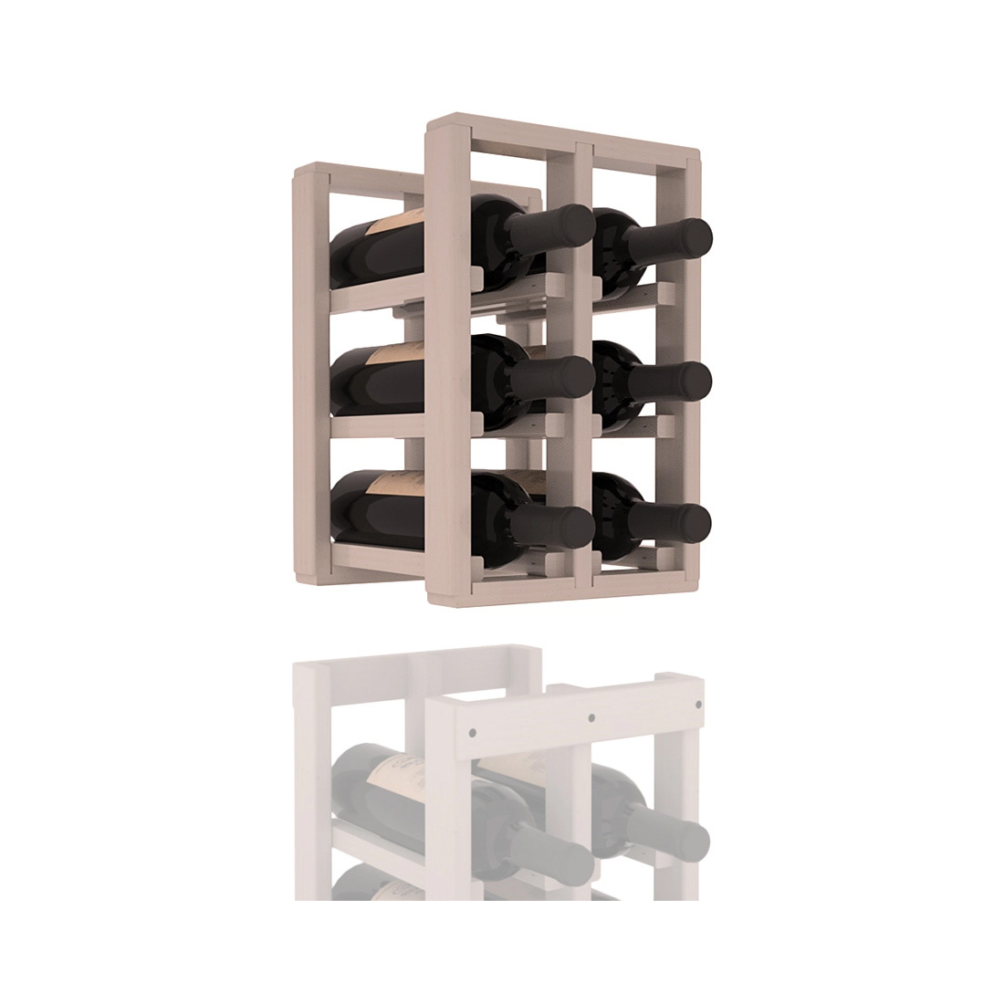 InstaCellar - 2 Column Standard Extender Rack in Ponderosa Pine Greywash stained with WineSafe™ Satin Sealant