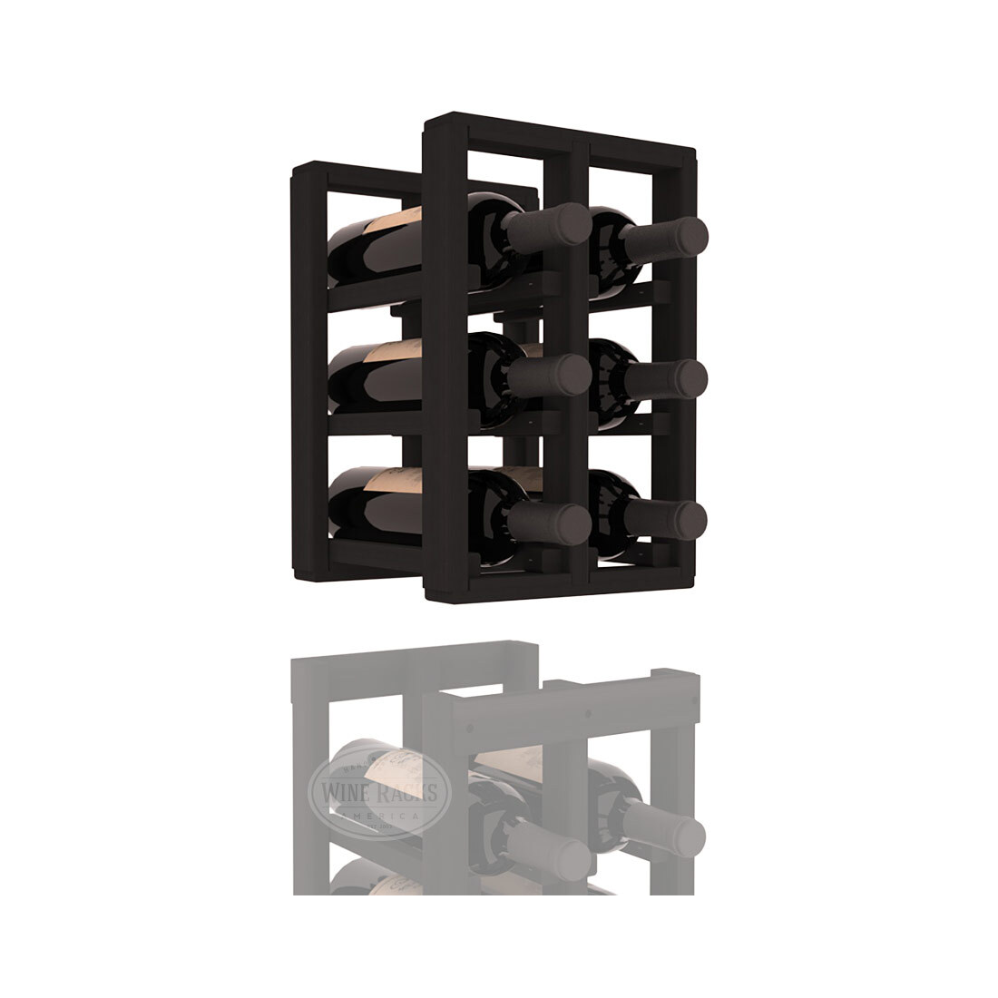 InstaCellar - 2 Column Standard Extender Rack in Premium Redwood Black stained without WineSafe™ Satin Sealant