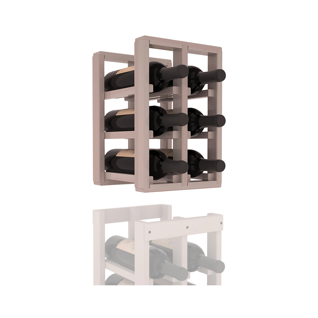 InstaCellar - 2 Column Standard Extender Rack in Premium Redwood Greywash stained with WineSafe™ Satin Sealant