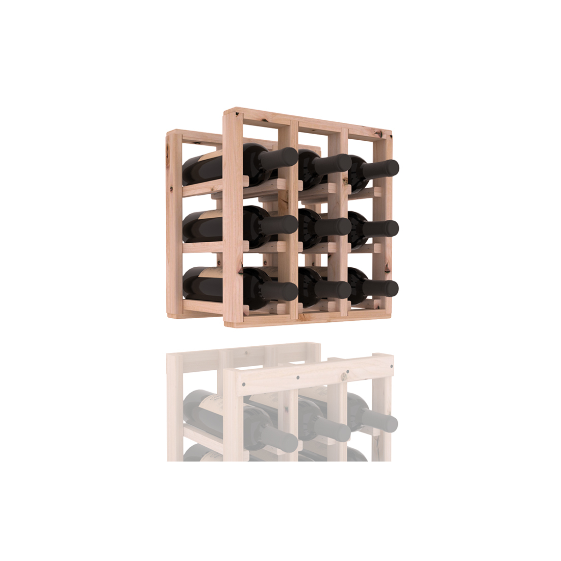 InstaCellar - 3 Column Standard Extender Rack in Knotty Alder Unstained without WineSafe™ Satin Sealant