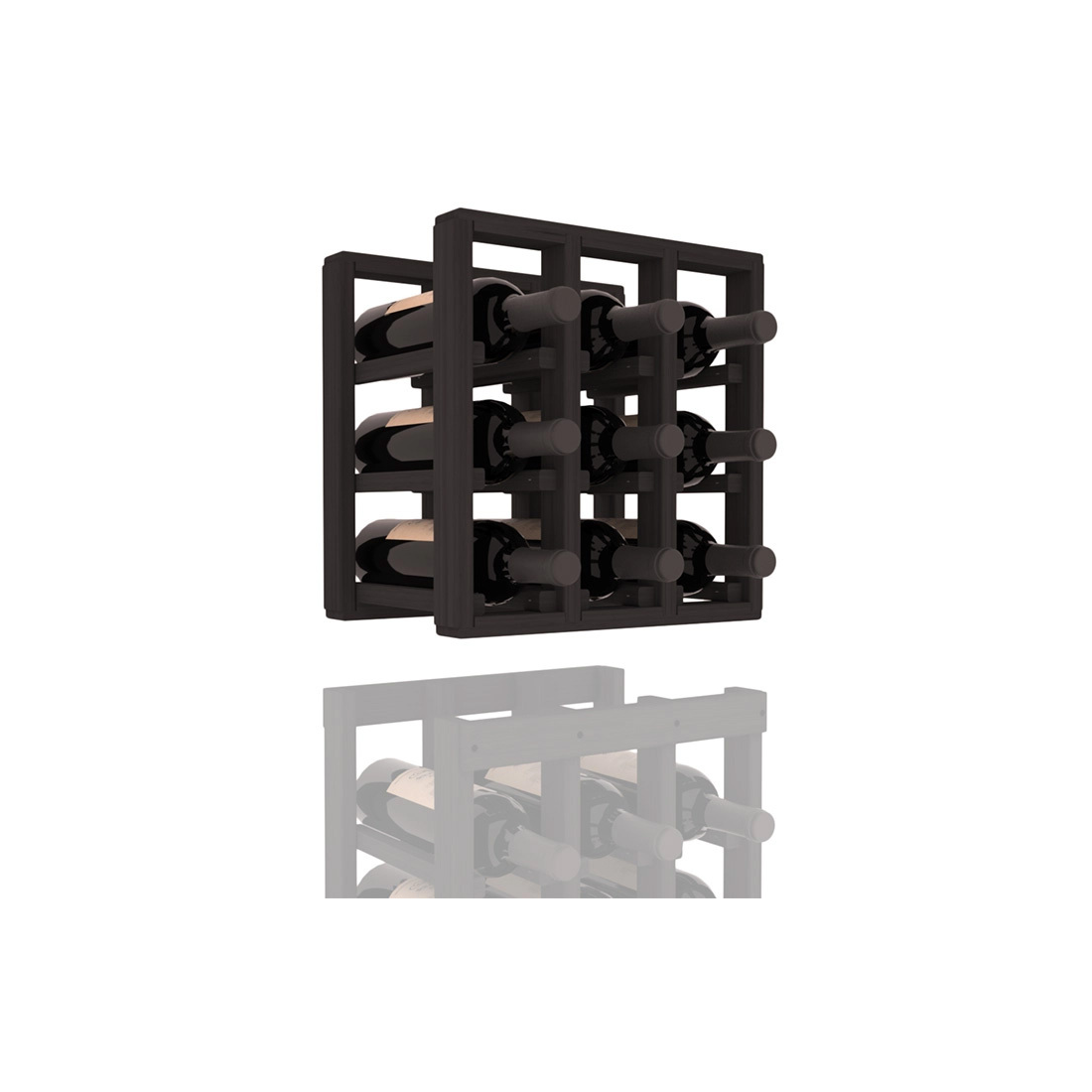 InstaCellar - 3 Column Standard Extender Rack in Grand Mahogany Black stained without WineSafe™ Satin Sealant