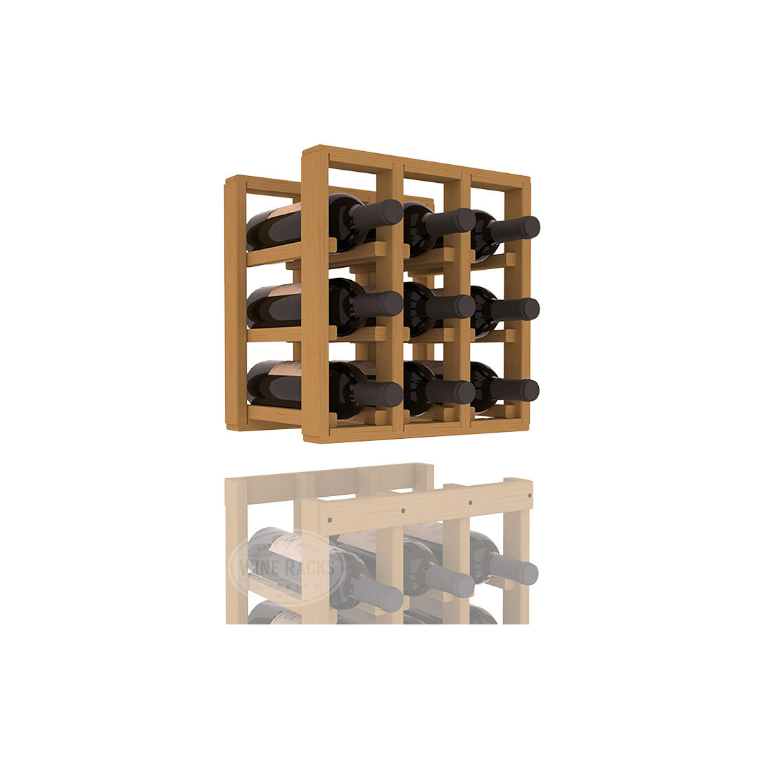 InstaCellar - 3 Column Standard Extender Rack in Ponderosa Pine Oak stained without WineSafe™ Satin Sealant