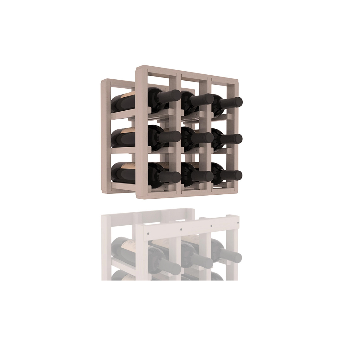 InstaCellar - 3 Column Standard Extender Rack in Ponderosa Pine Greywash stained with WineSafe™ Satin Sealant