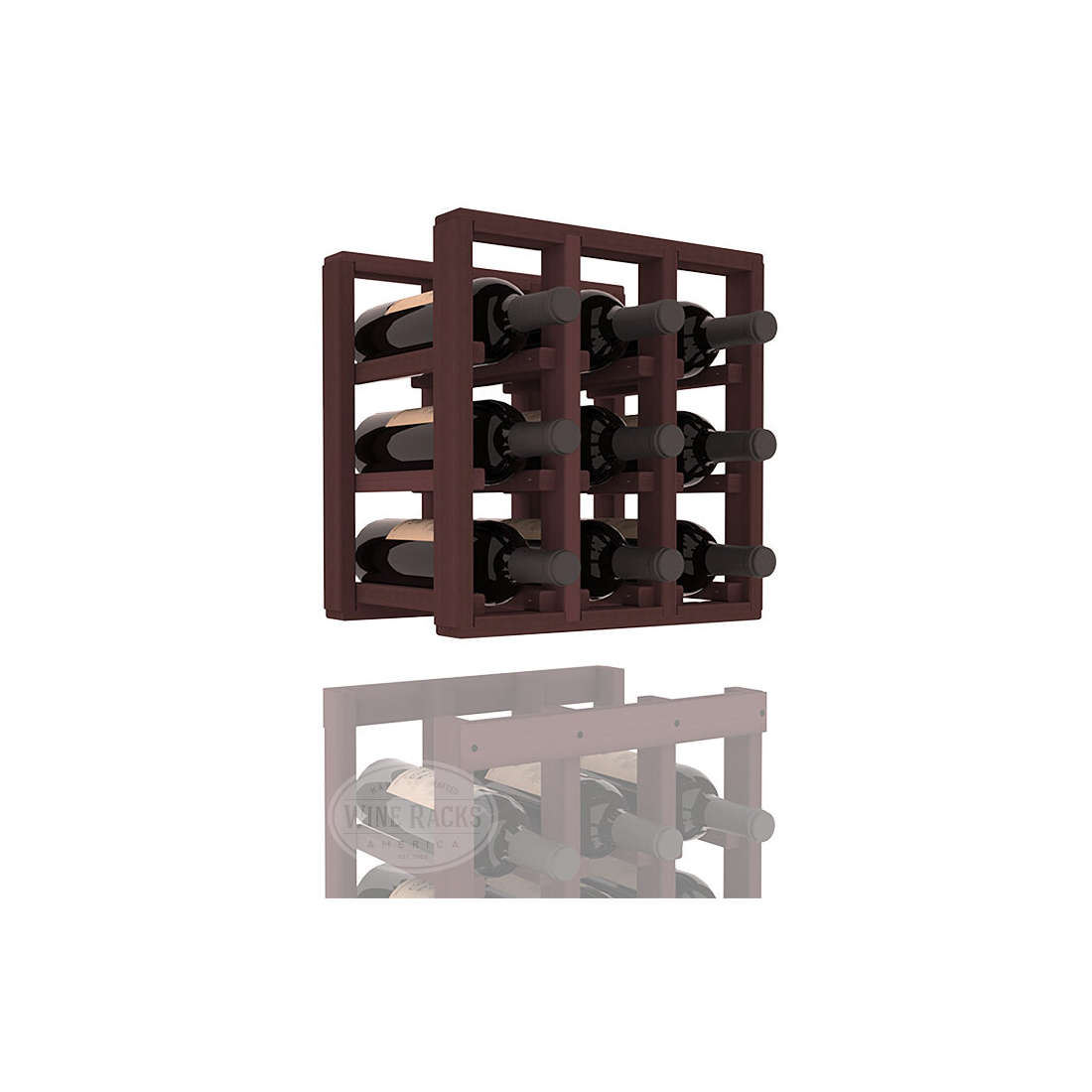 InstaCellar - 3 Column Standard Extender Rack in Premium Redwood Walnut stained without WineSafe™ Satin Sealant