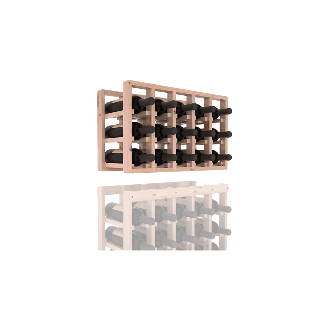 InstaCellar - 5 Column Standard Extender Rack in Knotty Alder Unstained with WineSafe™ Satin Sealant