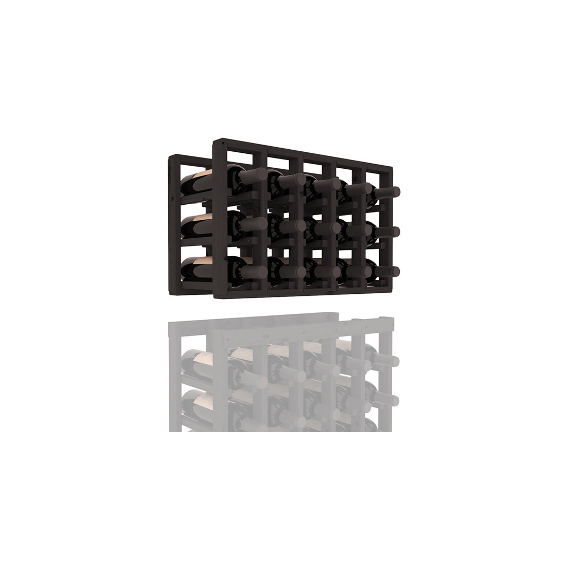 InstaCellar - 5 Column Standard Extender Rack in Knotty Alder Black stained without WineSafe™ Satin Sealant