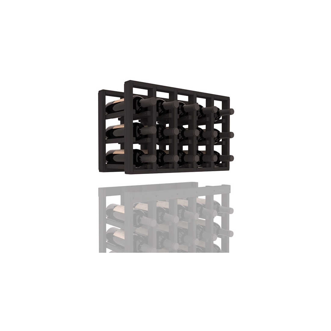 InstaCellar - 5 Column Standard Extender Rack in Grand Mahogany Black stained without WineSafe™ Satin Sealant