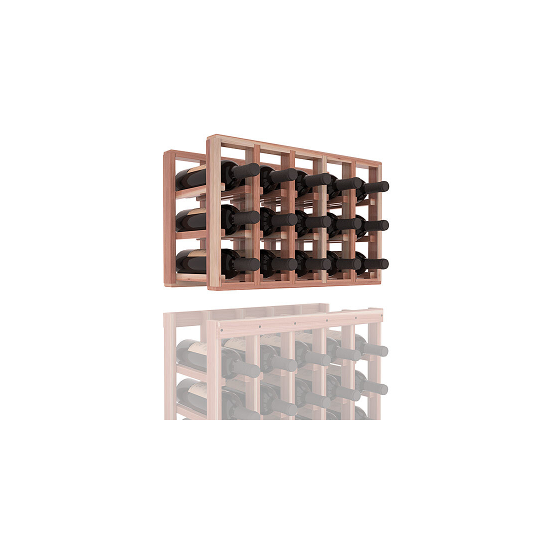 InstaCellar - 5 Column Standard Extender Rack in Premium Redwood Unstained with WineSafe™ Satin Sealant