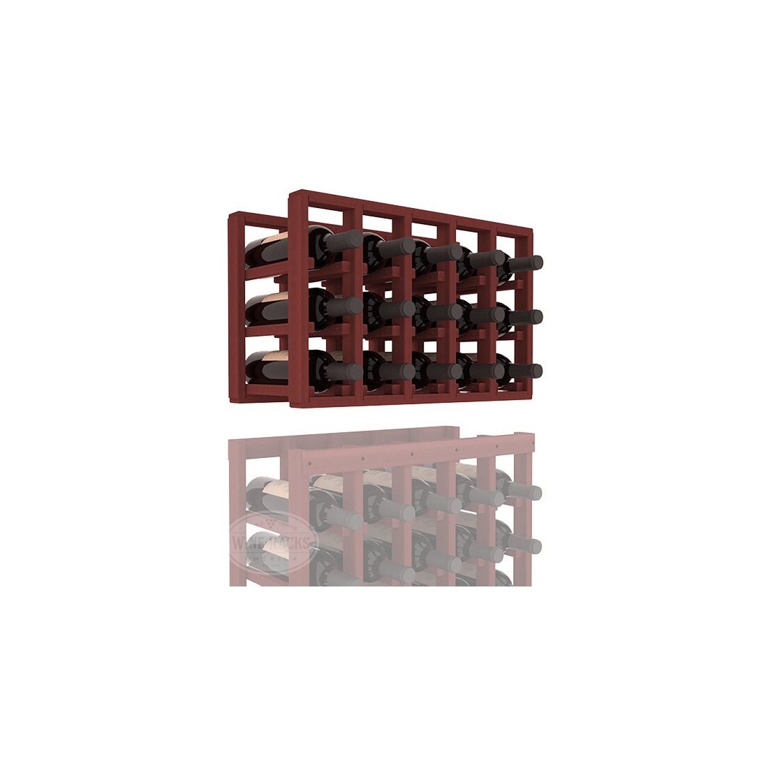 InstaCellar - 5 Column Standard Extender Rack in Premium Redwood Cherry stained without WineSafe™ Satin Sealant