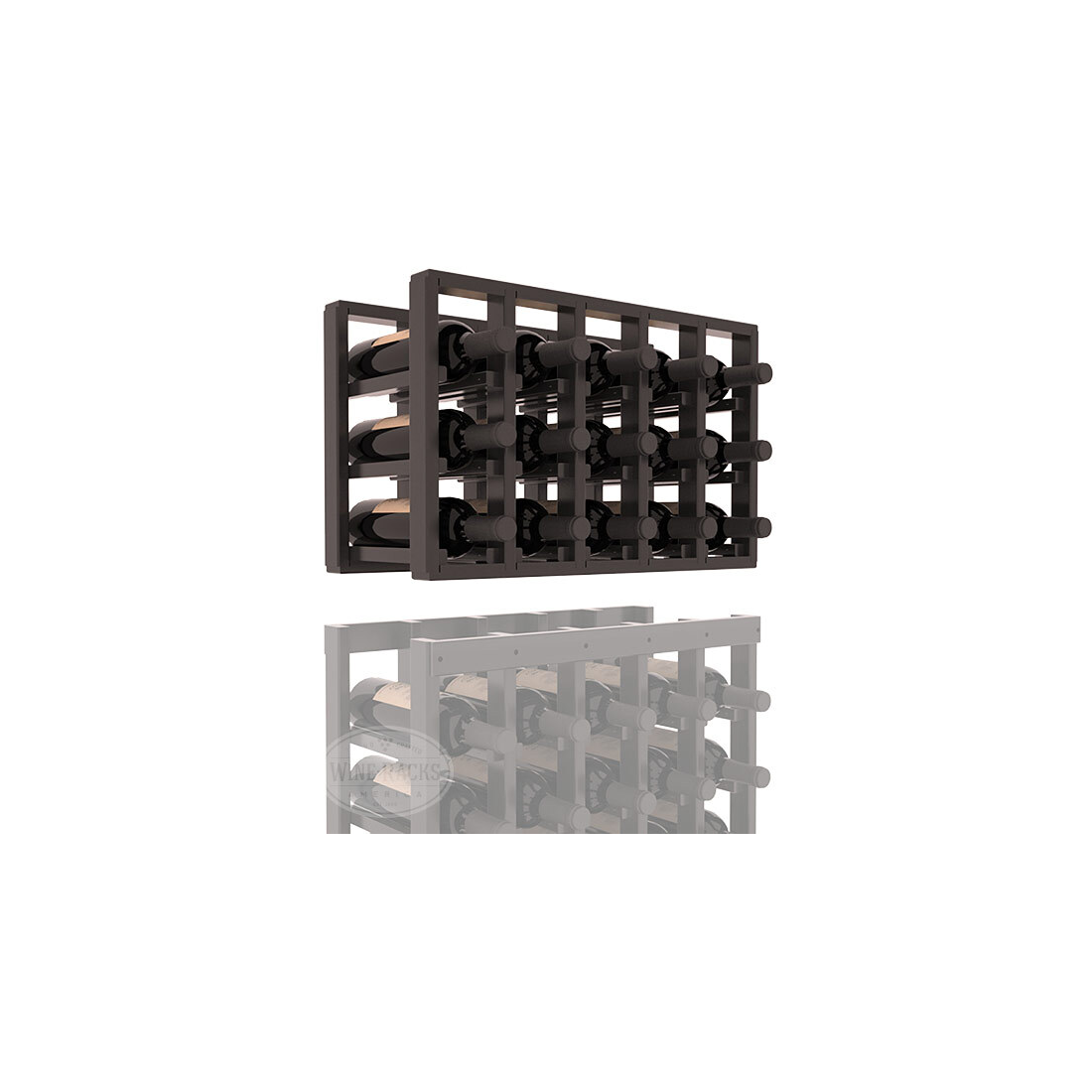 InstaCellar - 5 Column Standard Extender Rack in Premium Redwood Black stained with WineSafe™ Satin Sealant