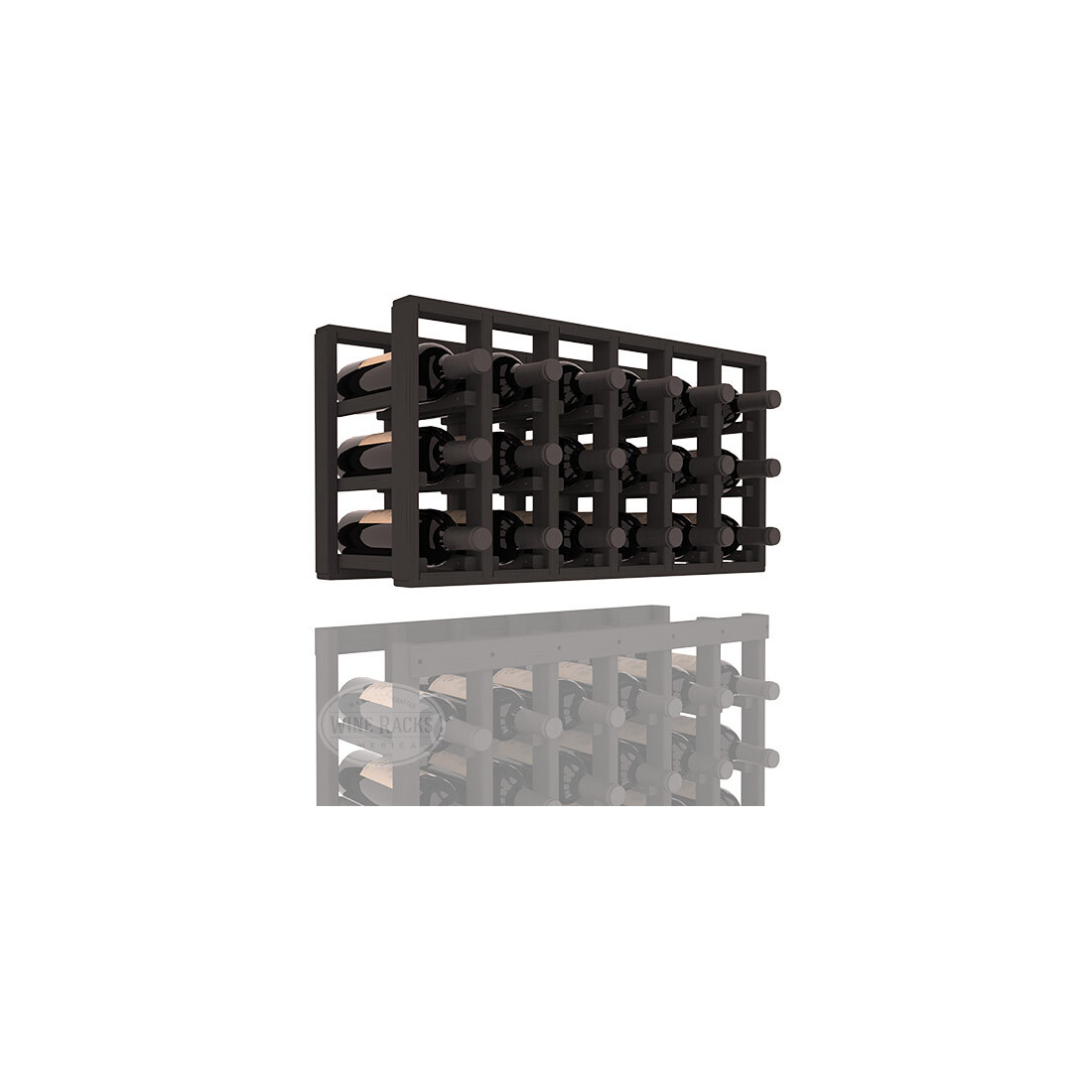 InstaCellar - 6 Column Standard Extender Rack in Ponderosa Pine Black stained without WineSafe™ Satin Sealant