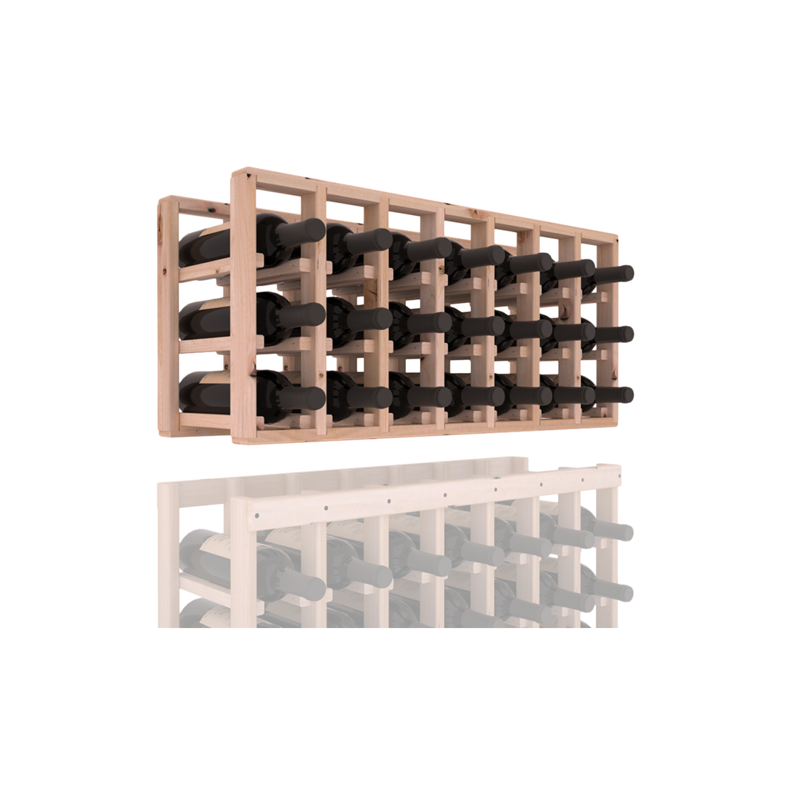 InstaCellar - 7 Column Standard Extender Rack in Knotty Alder Unstained without WineSafe™ Satin Sealant