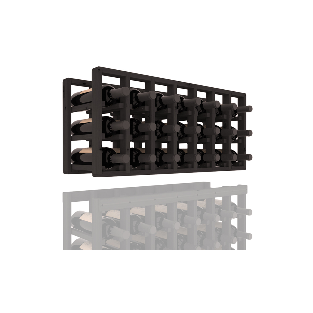 InstaCellar - 7 Column Standard Extender Rack in Knotty Alder Black stained without WineSafe™ Satin Sealant