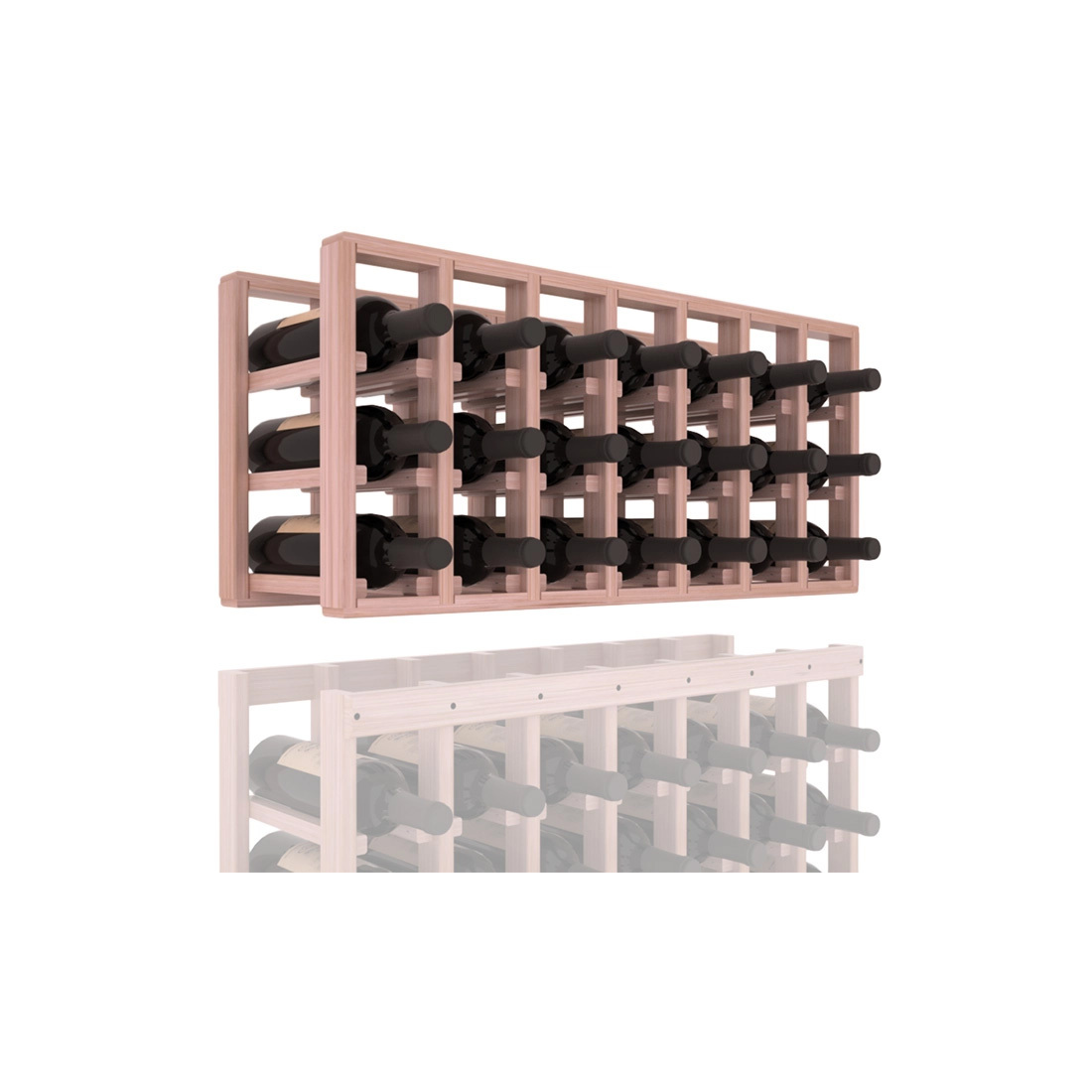 InstaCellar - 7 Column Standard Extender Rack in Grand Mahogany Unstained with WineSafe™ Satin Sealant