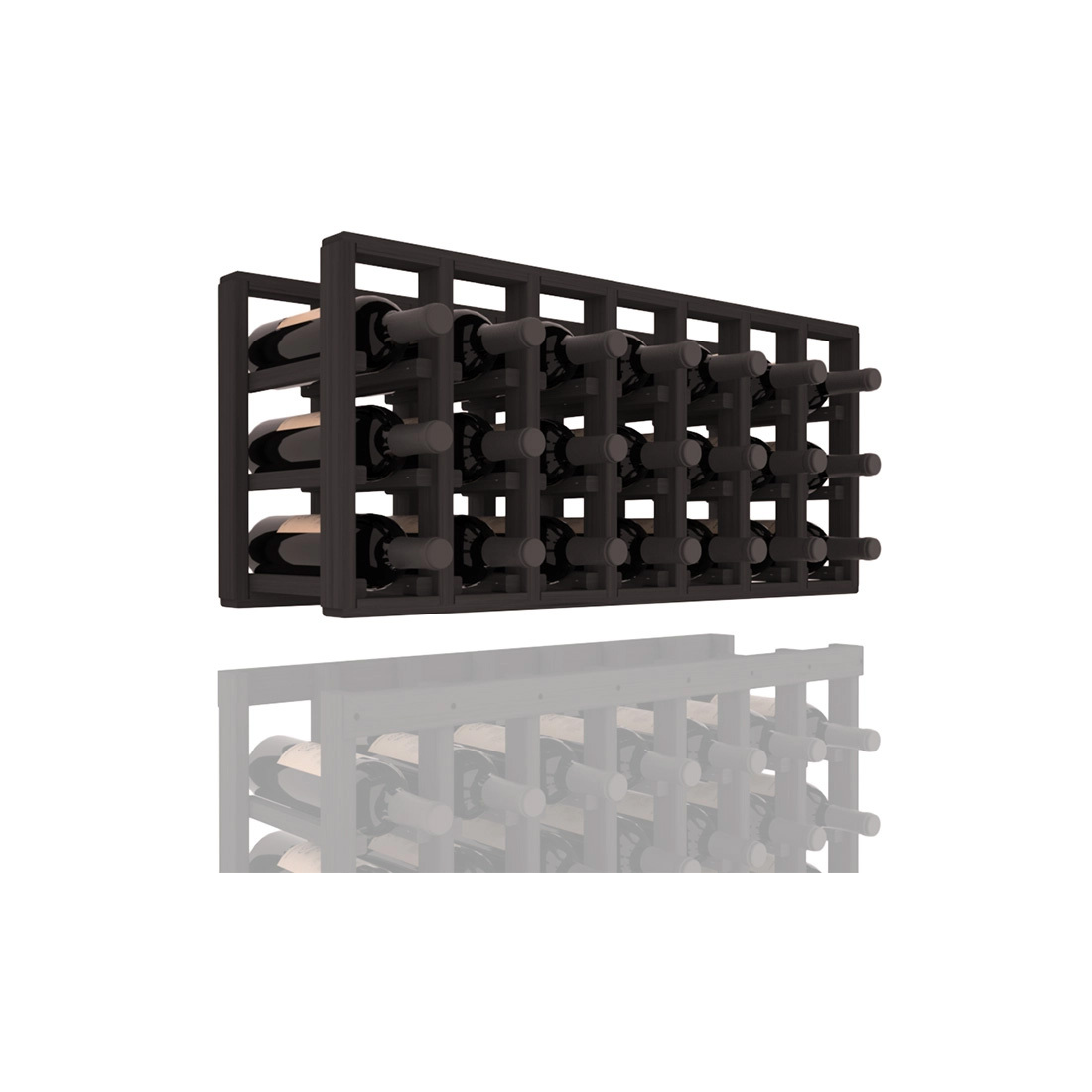 InstaCellar - 7 Column Standard Extender Rack in Grand Mahogany Black stained without WineSafe™ Satin Sealant