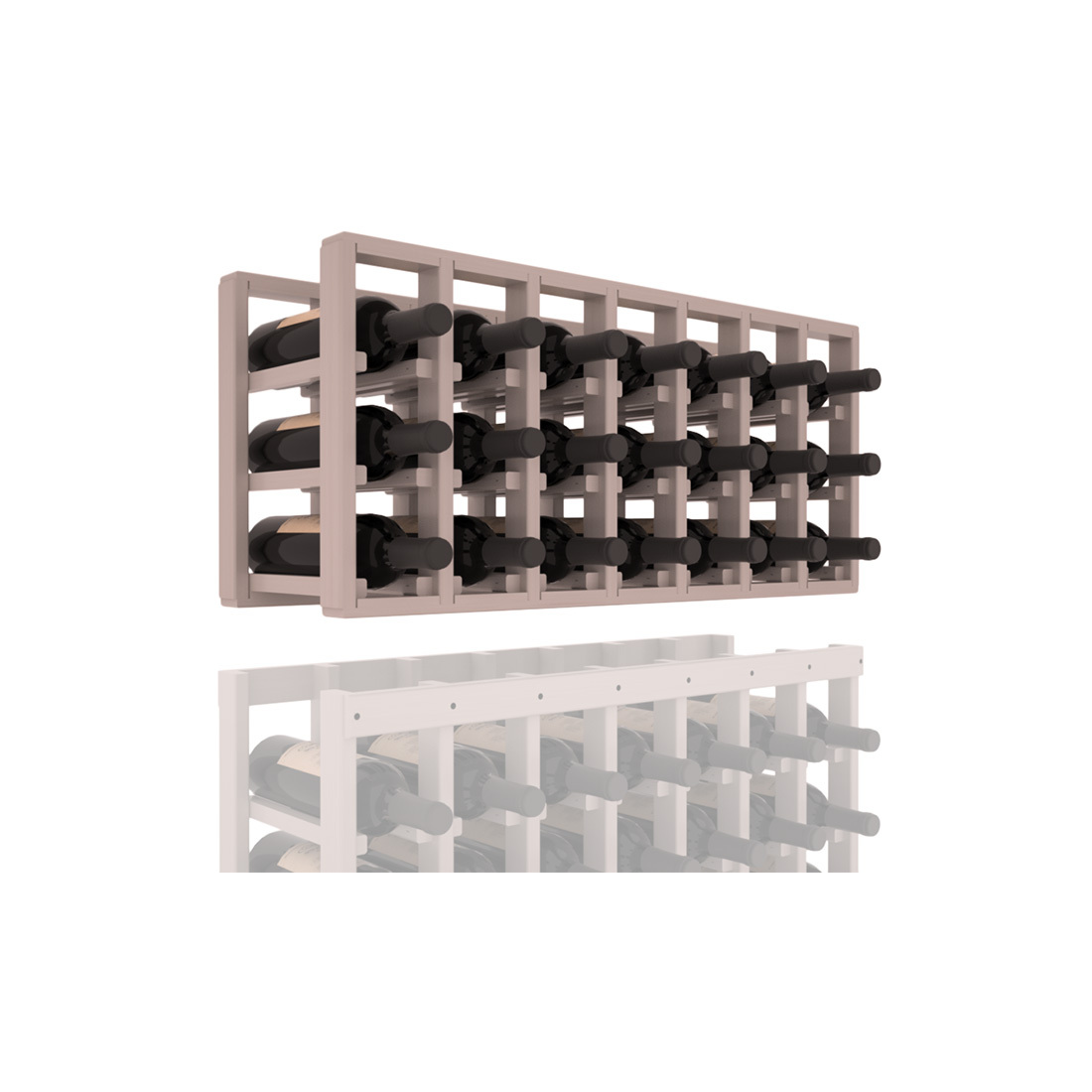 InstaCellar - 7 Column Standard Extender Rack in Grand Mahogany Greywash stained with WineSafe™ Satin Sealant