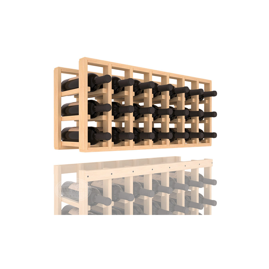 InstaCellar - 7 Column Standard Extender Rack in Ponderosa Pine Unstained without WineSafe™ Satin Sealant