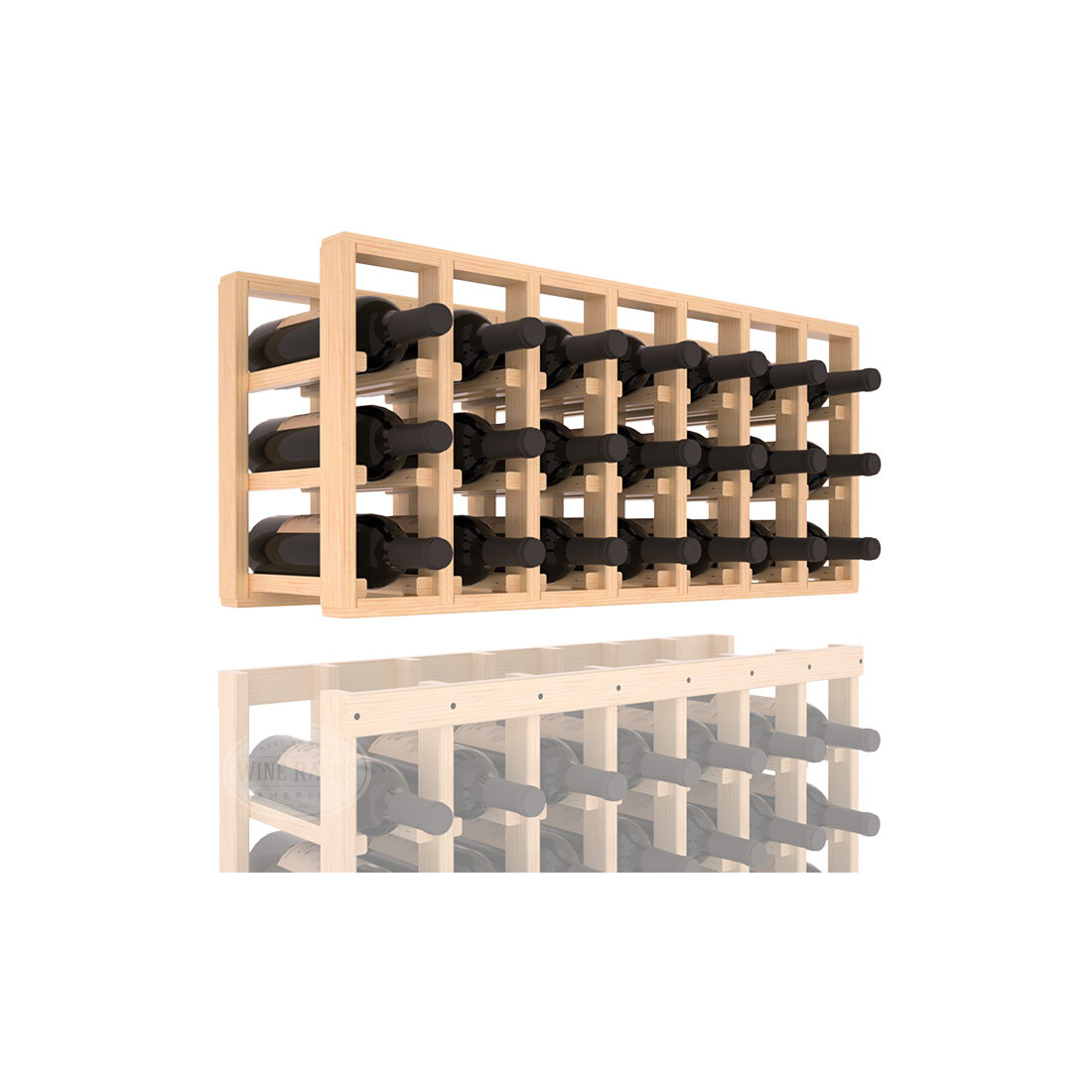 InstaCellar - 7 Column Standard Extender Rack in Ponderosa Pine Unstained with WineSafe™ Satin Sealant