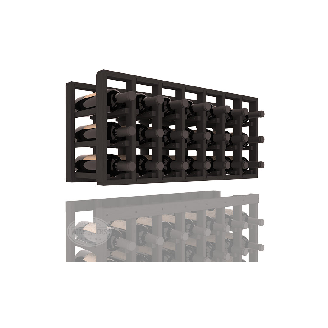 InstaCellar - 7 Column Standard Extender Rack in Ponderosa Pine Black stained without WineSafe™ Satin Sealant