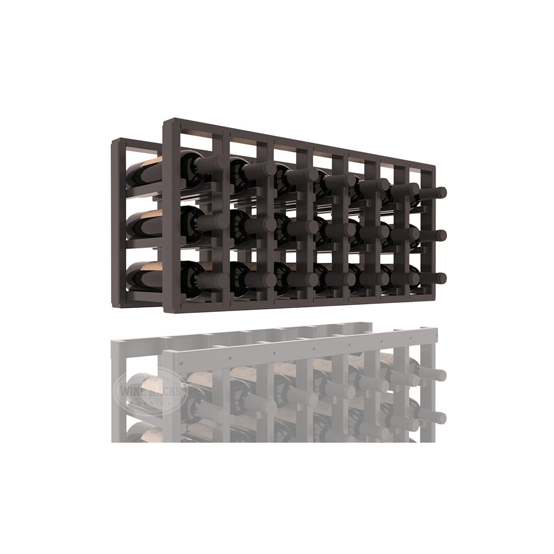 InstaCellar - 7 Column Standard Extender Rack in Ponderosa Pine Black stained with WineSafe™ Satin Sealant