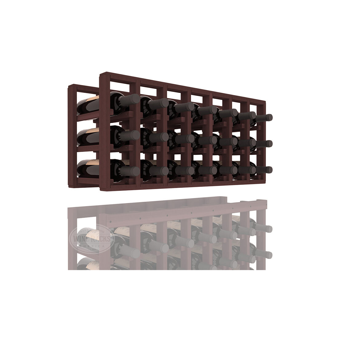 InstaCellar - 7 Column Standard Extender Rack in Premium Redwood Walnut stained without WineSafe™ Satin Sealant