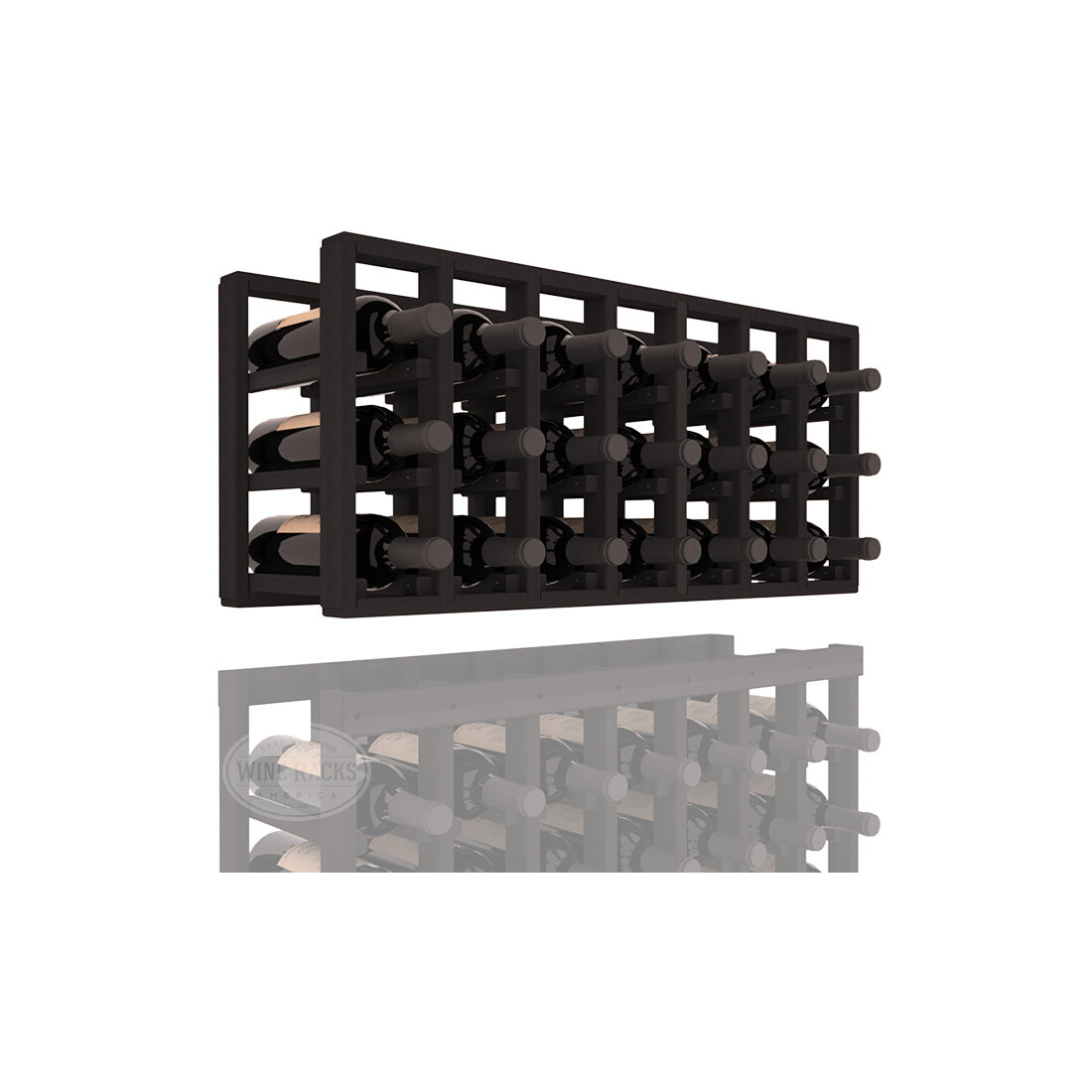 InstaCellar - 7 Column Standard Extender Rack in Premium Redwood Black stained without WineSafe™ Satin Sealant