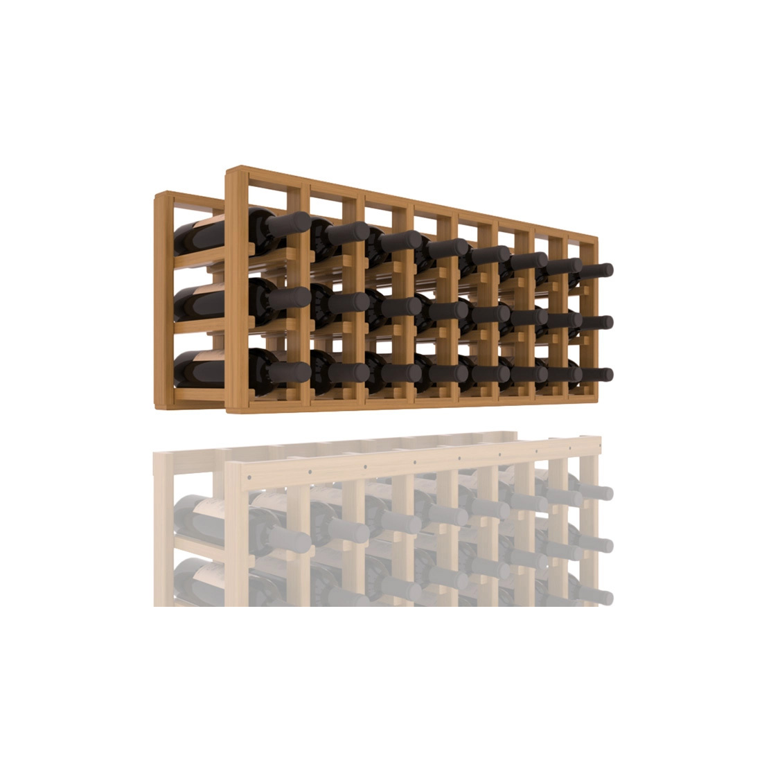 InstaCellar - 8 Column Standard Extender Rack in Grand Mahogany Oak stained with WineSafe™ Satin Sealant