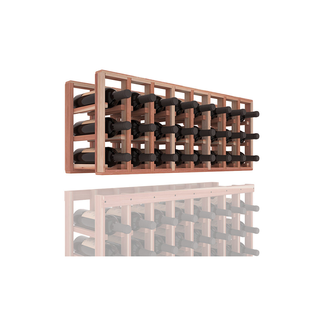 InstaCellar - 8 Column Standard Extender Rack in Premium Redwood Unstained without WineSafe™ Satin Sealant