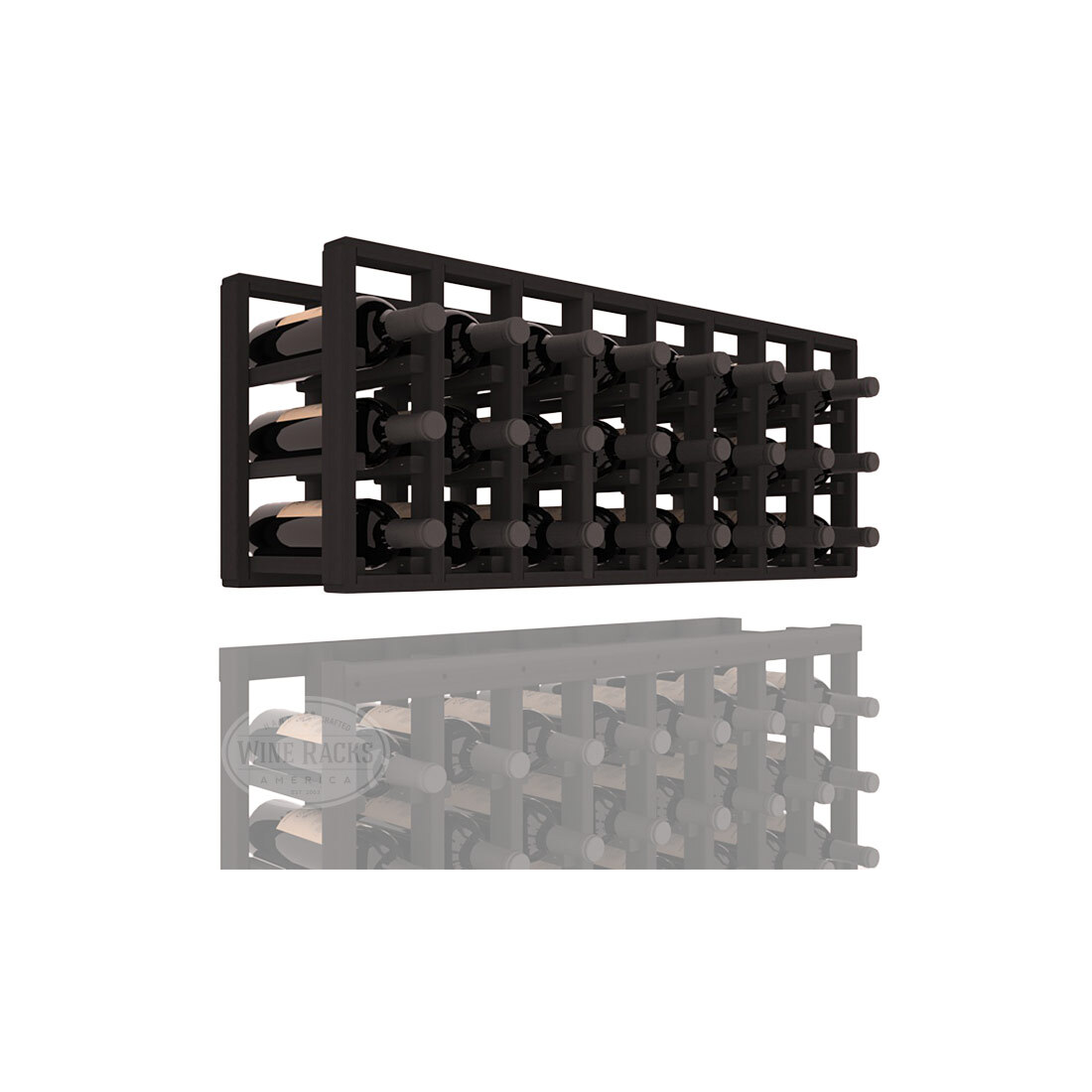 InstaCellar - 8 Column Standard Extender Rack in Premium Redwood Black stained without WineSafe™ Satin Sealant