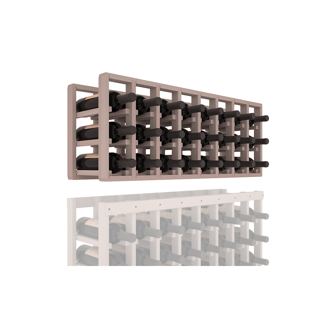 InstaCellar - 8 Column Standard Extender Rack in Premium Redwood Greywash stained without WineSafe™ Satin Sealant