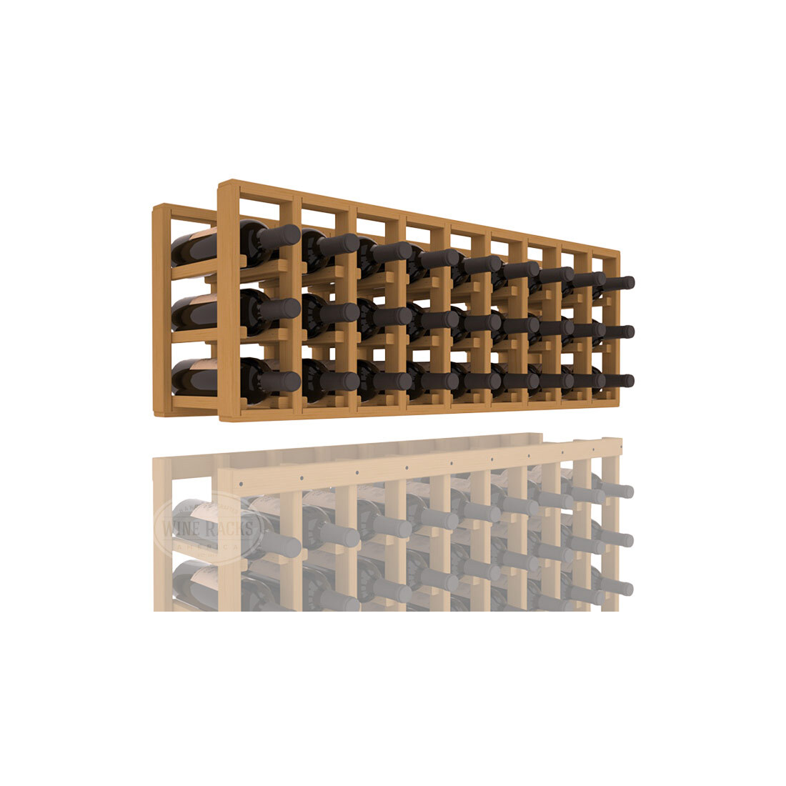 InstaCellar - 9 Column Standard Extender Rack in Ponderosa Pine Oak stained without WineSafe™ Satin Sealant