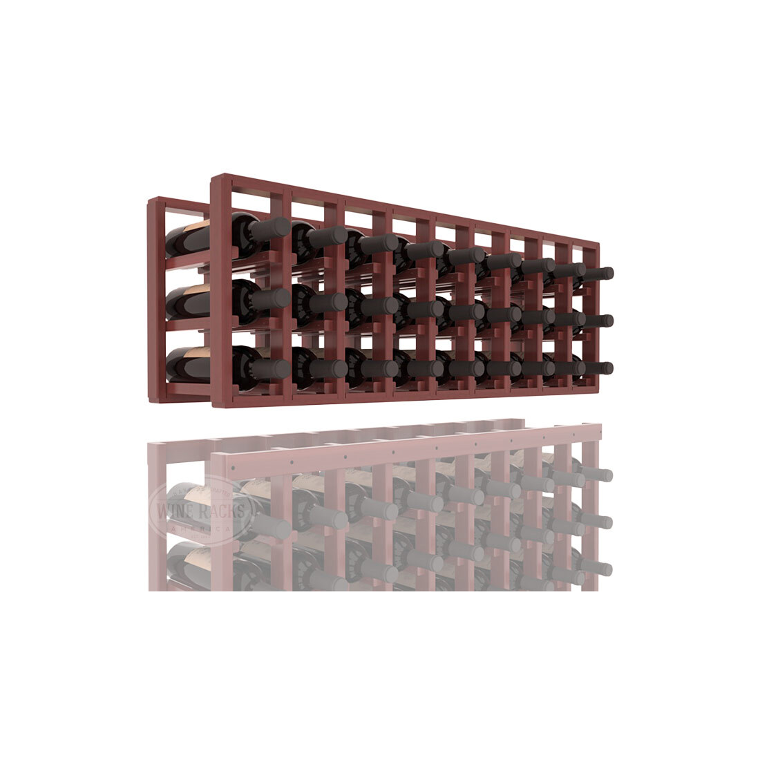 InstaCellar - 9 Column Standard Extender Rack in Premium Redwood Cherry stained with WineSafe™ Satin Sealant