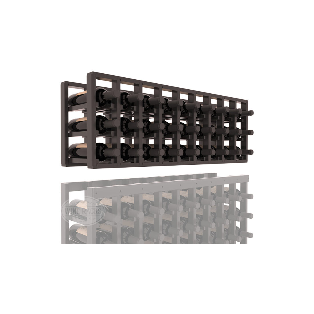 InstaCellar - 9 Column Standard Extender Rack in Premium Redwood Black stained with WineSafe™ Satin Sealant