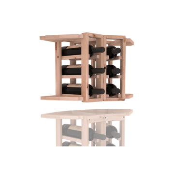 InstaCellar - 2 Column Corner Extender Rack in Knotty Alder Unstained without WineSafe™ Satin Sealant