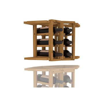 InstaCellar - 2 Column Corner Extender Rack in Knotty Alder Oak stained without WineSafe™ Satin Sealant