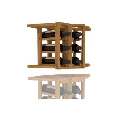 InstaCellar - 2 Column Corner Extender Rack in Knotty Alder Oak stained without WineSafe™ Satin Sealant