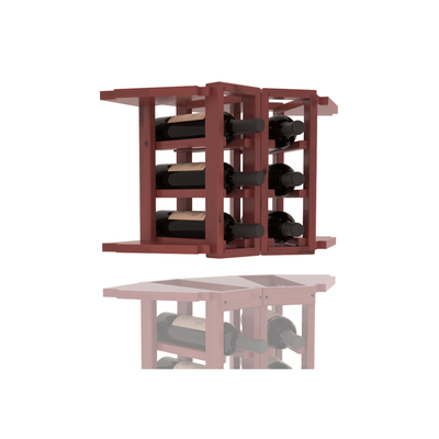 InstaCellar - 2 Column Corner Extender Rack in Knotty Alder Cherry stained with WineSafe™ Satin Sealant