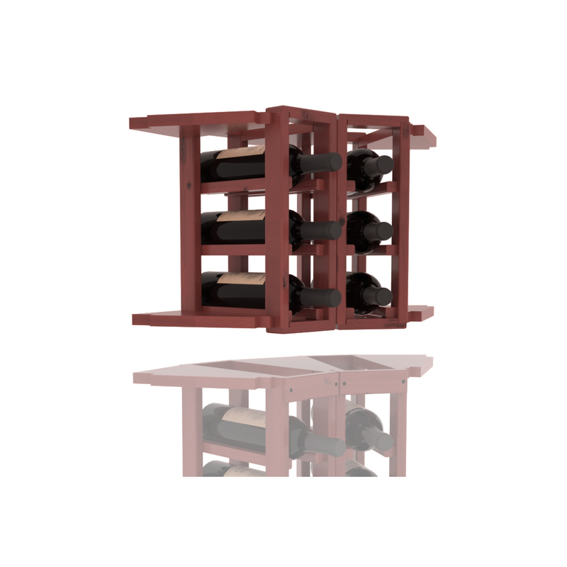 InstaCellar - 2 Column Corner Extender Rack in Knotty Alder Cherry stained with WineSafe™ Satin Sealant