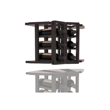 InstaCellar - 2 Column Corner Extender Rack in Knotty Alder Black stained with WineSafe™ Satin Sealant