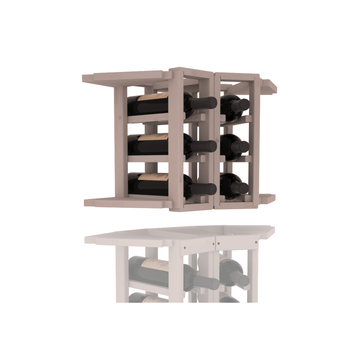 InstaCellar - 2 Column Corner Extender Rack in Knotty Alder Greywash stained without WineSafe™ Satin Sealant