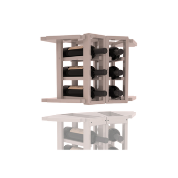 InstaCellar - 2 Column Corner Extender Rack in Knotty Alder Greywash stained with WineSafe™ Satin Sealant