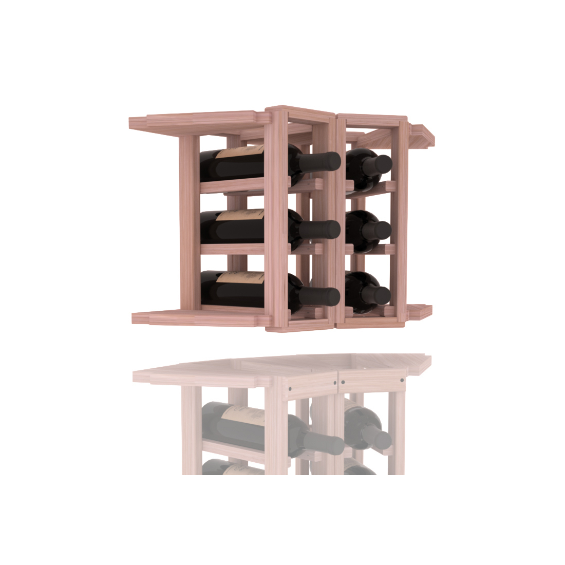 InstaCellar - 2 Column Corner Extender Rack in Grand Mahogany Unstained without WineSafe™ Satin Sealant