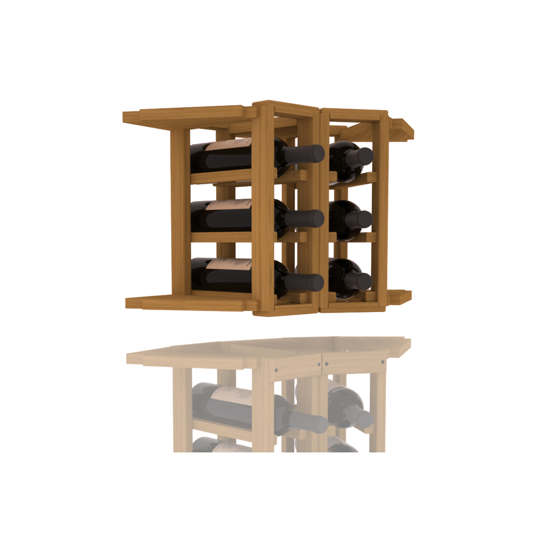 InstaCellar - 2 Column Corner Extender Rack in Grand Mahogany Oak stained without WineSafe™ Satin Sealant