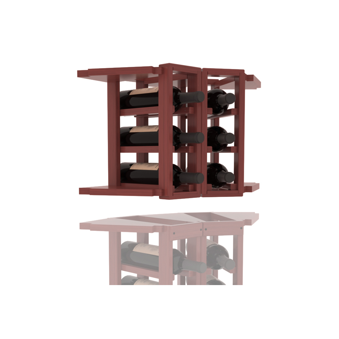 InstaCellar - 2 Column Corner Extender Rack in Grand Mahogany Cherry stained with WineSafe™ Satin Sealant