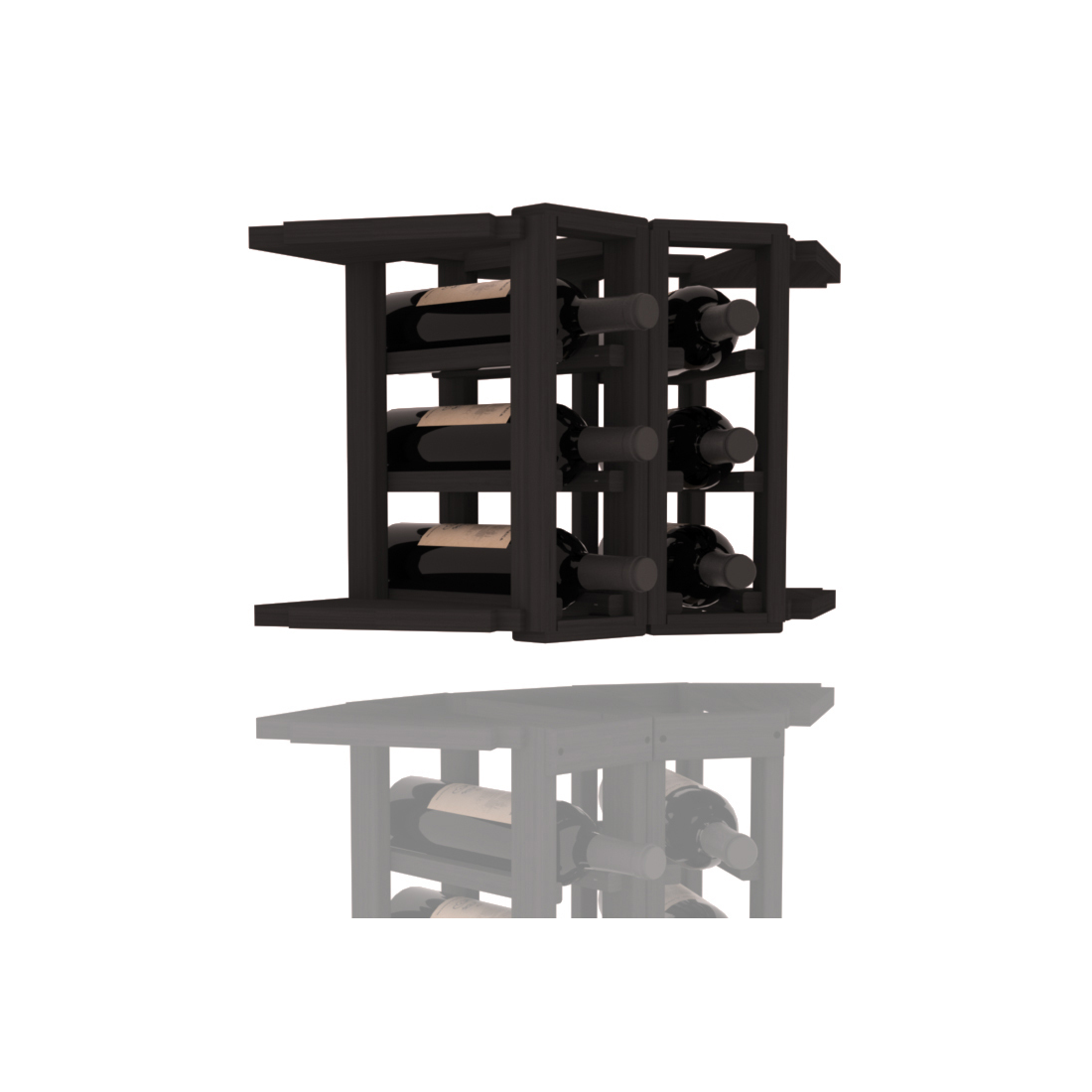 InstaCellar - 2 Column Corner Extender Rack in Grand Mahogany Black stained without WineSafe™ Satin Sealant