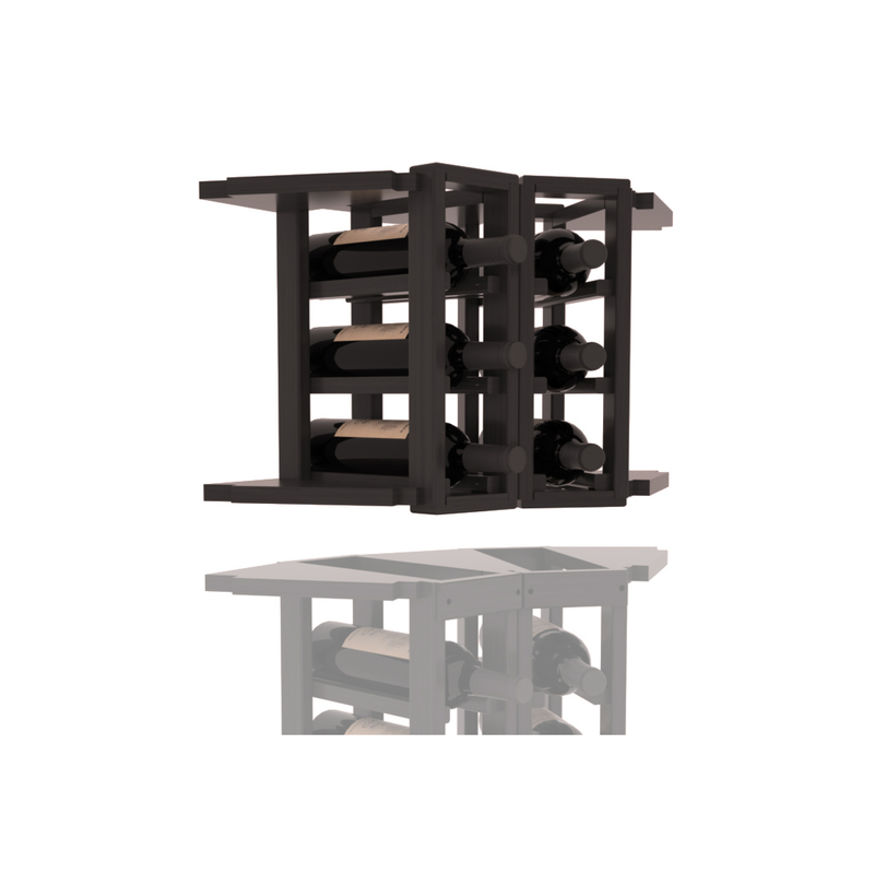 InstaCellar - 2 Column Corner Extender Rack in Grand Mahogany Black stained with WineSafe™ Satin Sealant