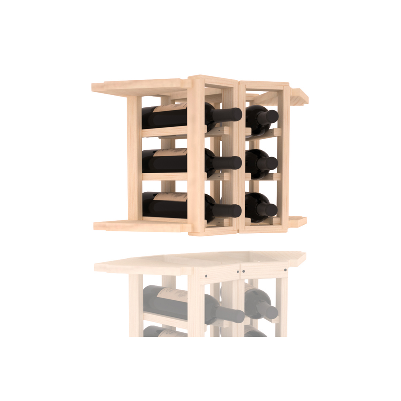 InstaCellar - 2 Column Corner Extender Rack in Ponderosa Pine Unstained without WineSafe™ Satin Sealant