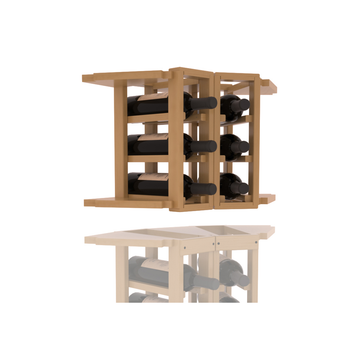 InstaCellar - 2 Column Corner Extender Rack in Ponderosa Pine Oak stained with WineSafe™ Satin Sealant